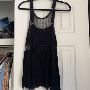Mesh unfinished seam tank top
